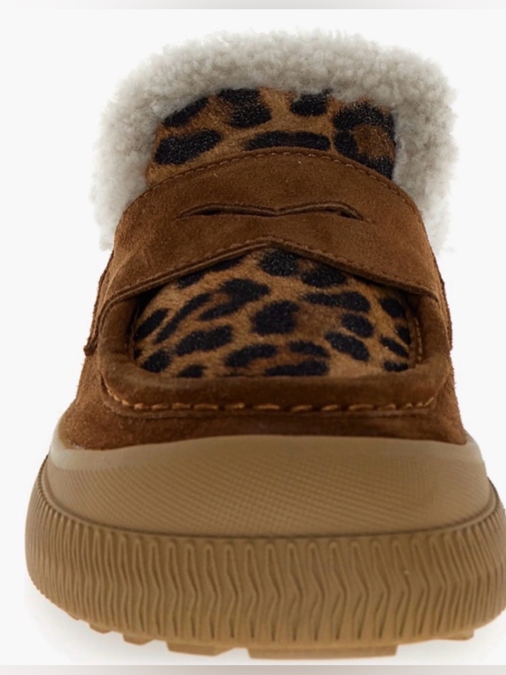 NWT VOILE BLANCHE PAN Genuine Shearling Loafer in Brown - Picture 4 of 16